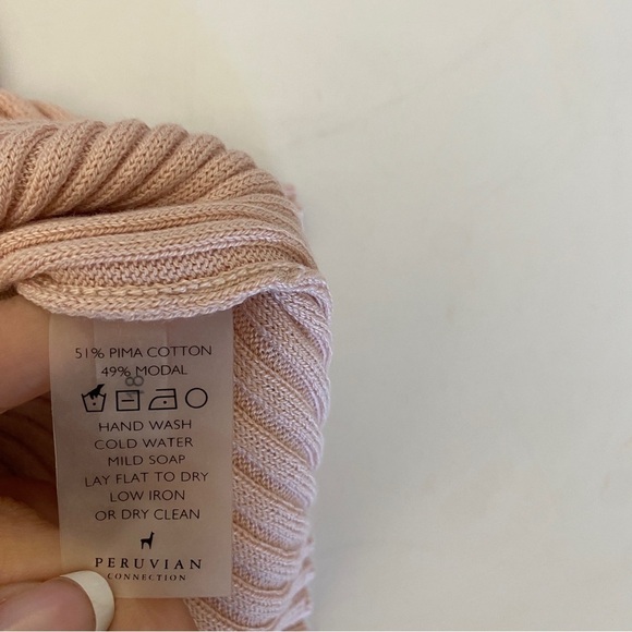 Peruvian Connection || Rebelle Midi Skirt Ribbed Modal Pima Cotton Blush Pink M - Picture 5 of 7